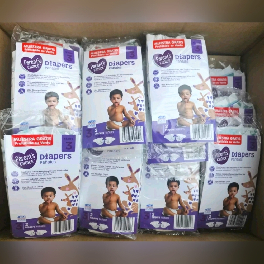 Choices Diapers with Purple and White Design